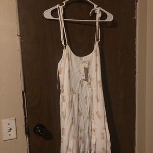 Tie sleeve flowy pineapple dress